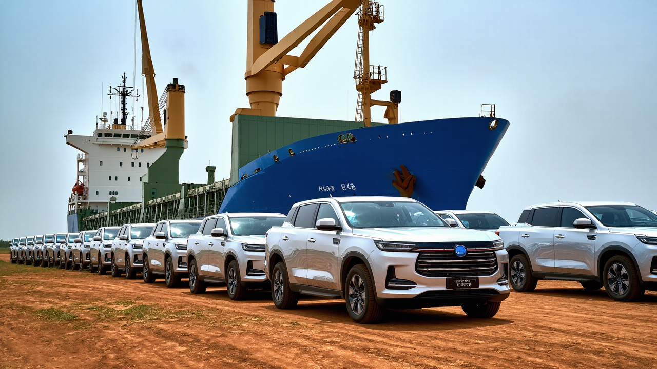 Chinese brand cars exporting to Africa by freight